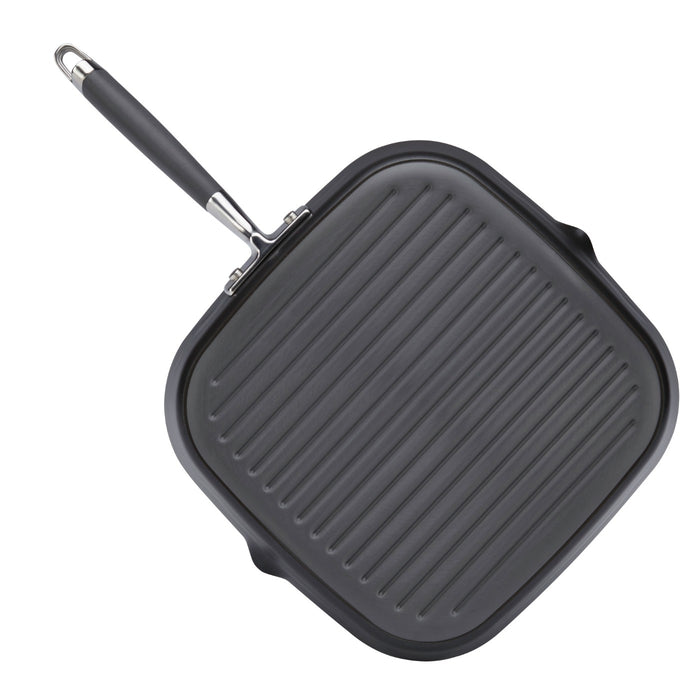 Anolon Advanced Hard Anodized 11-Inch Deep Square Grill Pan with Pour Spouts
