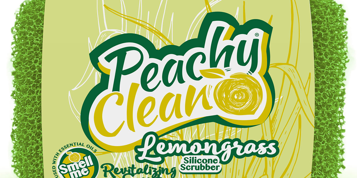 Peachy Clean Antimicrobial Silver Infused Silicone Dish Sponge, Lemongrass  