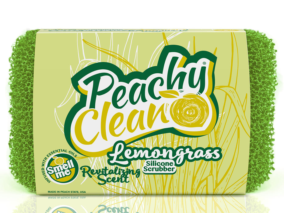 Peachy Clean Antimicrobial Silver Infused Silicone Dish Sponge, Lemongrass