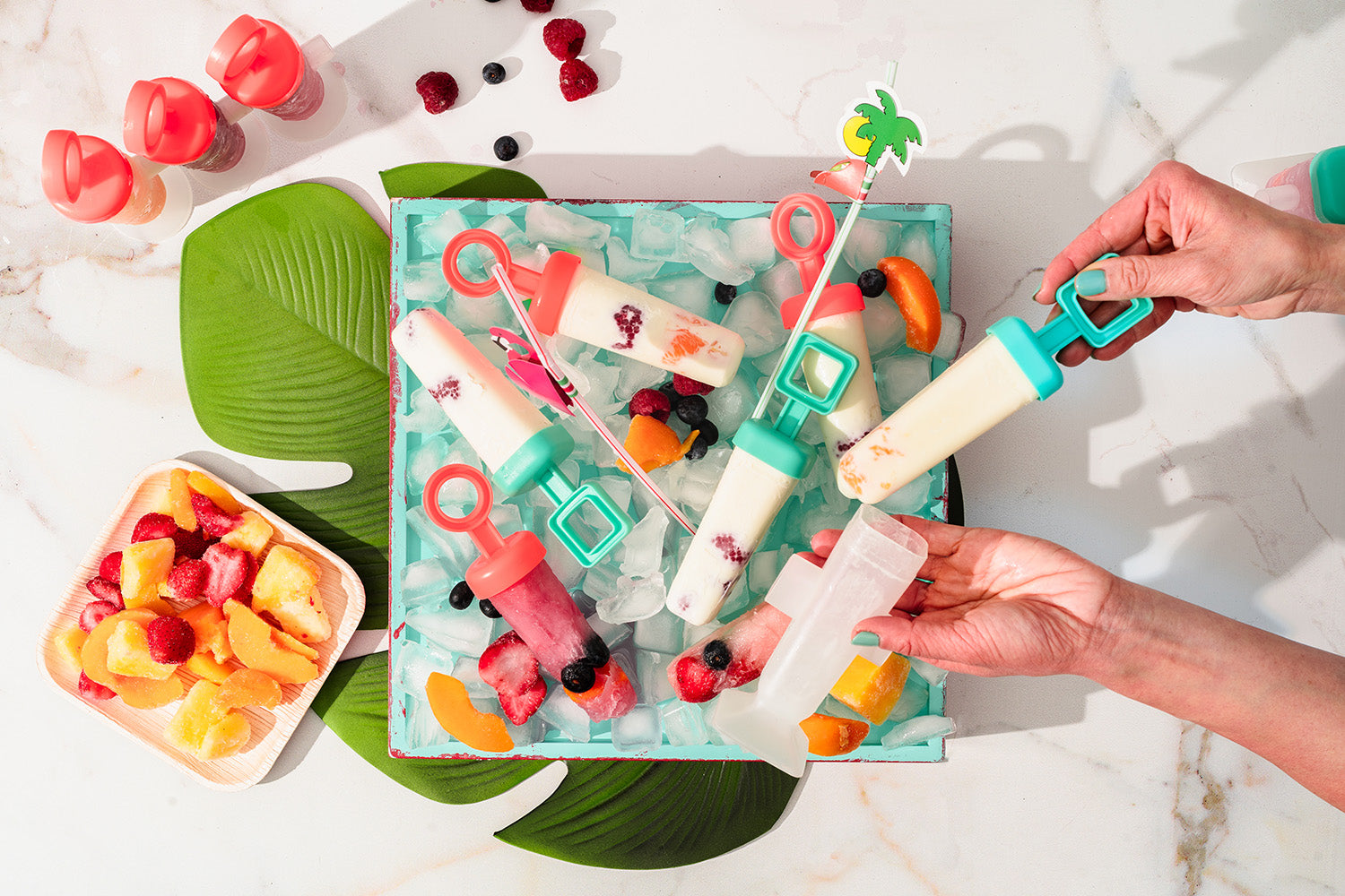 Cuisipro Snap-Fit Square Pop Mold, 2.9oz/85ml, Set of 6, Turquoise