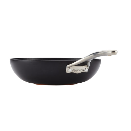 Anolon Nouvelle Copper Luxe Hard-Anodized Nonstick Stir Fry, 12-Inch, Onyx