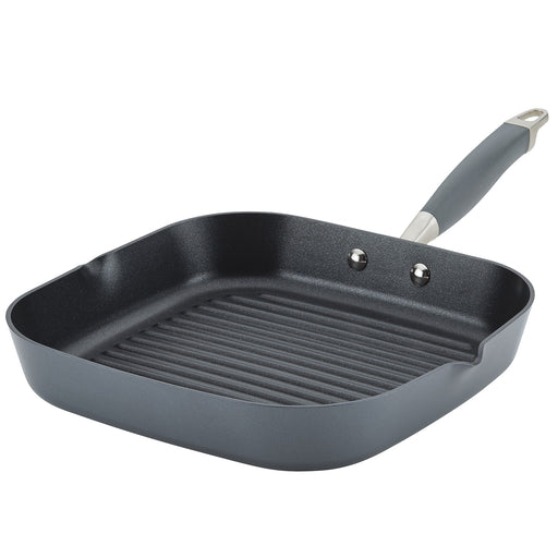 Anolon Advanced Home Hard-Anodized Nonstick Deep Square Grill Pan, 11-Inch, Moonstone