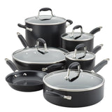 Anolon Advanced Home Hard-Anodized Nonstick Cookware Set, 11-Piece, Onyx