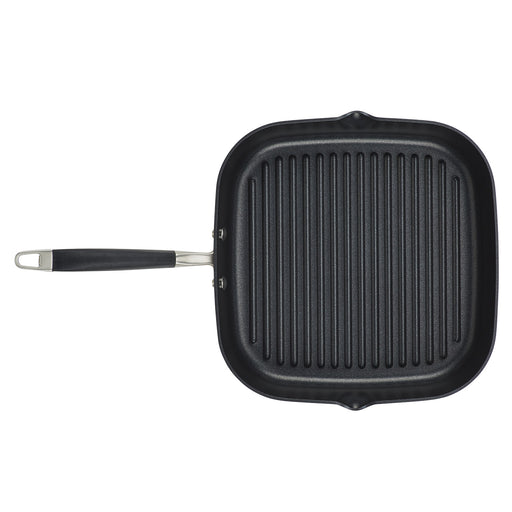 Anolon Advanced Home Hard-Anodized Nonstick Deep Square Grill Pan, 11-Inch, Onyx