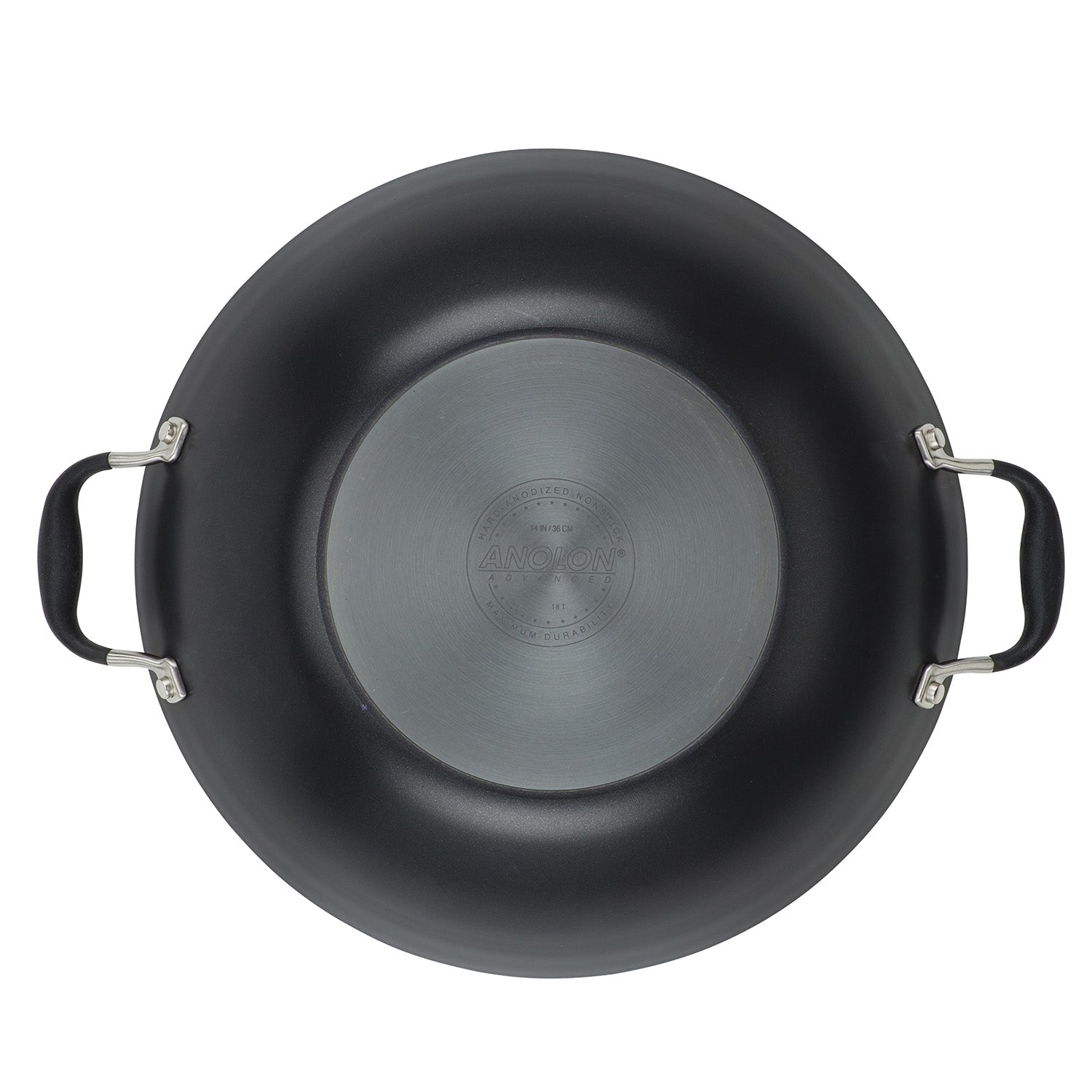 Anolon Advanced Home Hard-Anodized Nonstick Wok with Side Handles and Lid, 14-Inch, Onyx