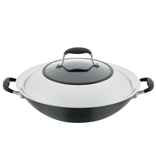 Anolon Advanced Hard Anodized Nonstick Ultimate Pan with Lid, 12-Inch, Gray