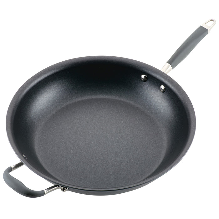 Anolon Advanced Home Hard-Anodized Nonstick Frying Pan with Helper Handle, 14.5-Inch, Moonstone