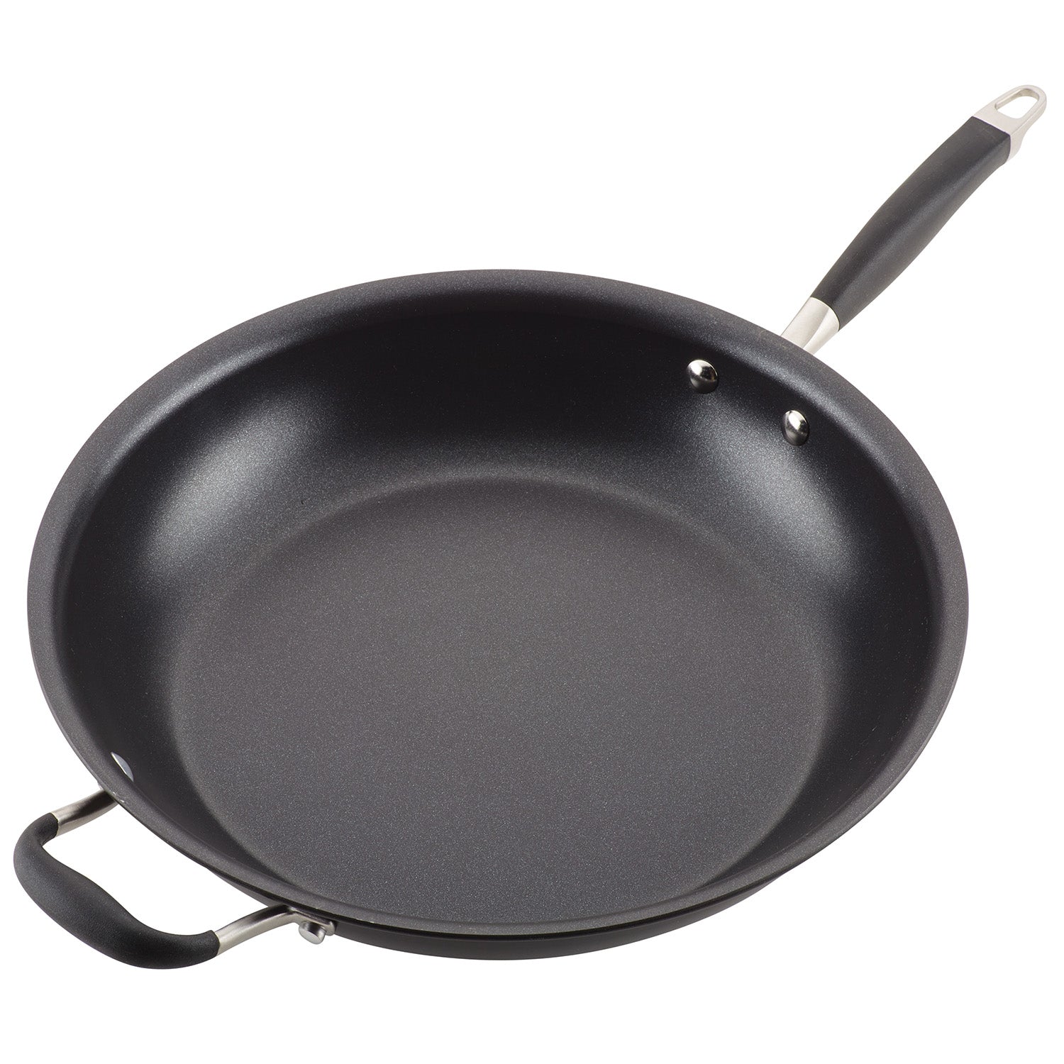 Anolon Advanced Home Hard-Anodized Nonstick Frying Pan with Helper Handle, 14.5-Inch, Onyx