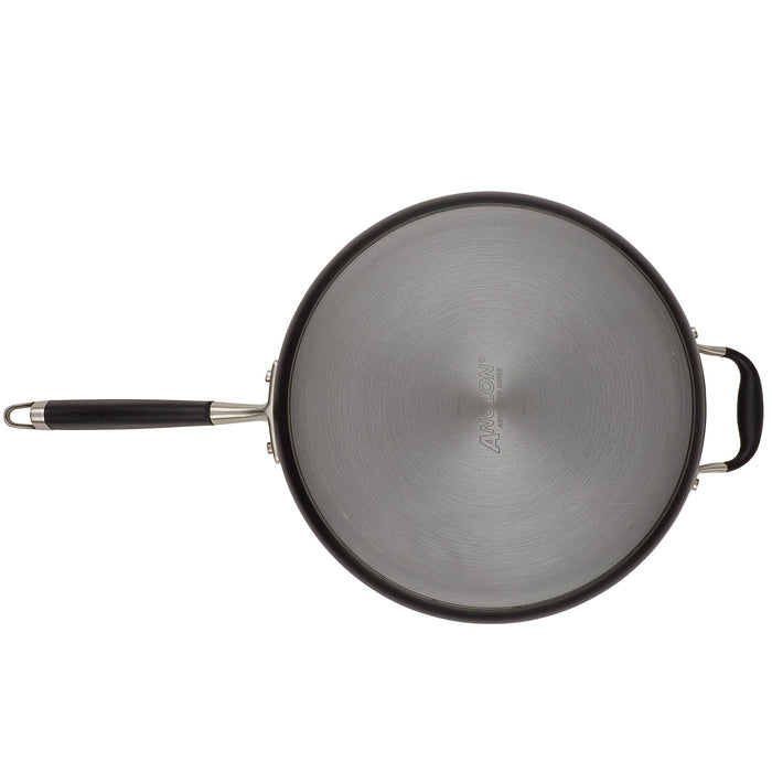 Anolon Advanced Home Hard-Anodized Nonstick Saute Pan with Helper Handle and Lid, 5-Quart, Onyx
