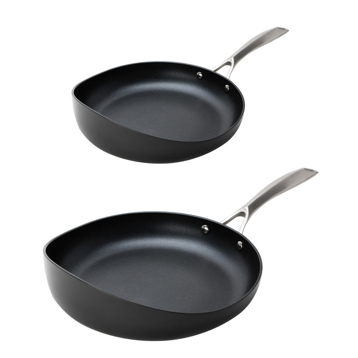 Radical Pan Nonstick Frying & Saute Pan Skillet With Stainless Steel Handle, Set of 2 - 8.5" & 12"