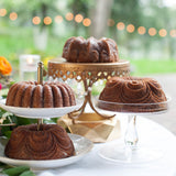 Nordic Ware Cast Aluminum Bundt Quartet Pan, Gold