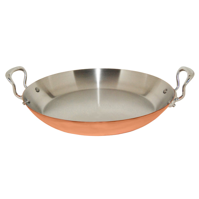 Mauviel M'Heritage M'150s 13.7 Inch Paella Pan Cast Stainless Handle
