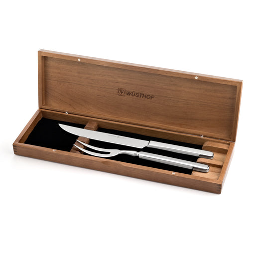 Wusthof 2 Piece Stainless Steel Carving Set in Walnut Chest 9711-3