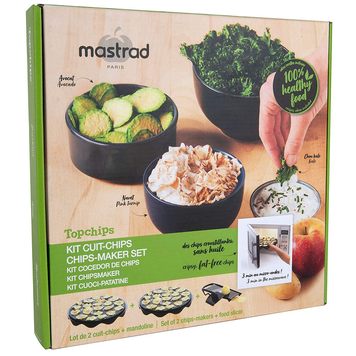 Mastrad TopChips Microwave Chips Maker Set of 2 w/Mandoline Slicer