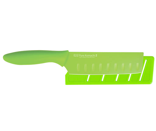 KAI Pure Komachi 2 5.5 Inch Nakiri Knife With Safety Sheath, Green
