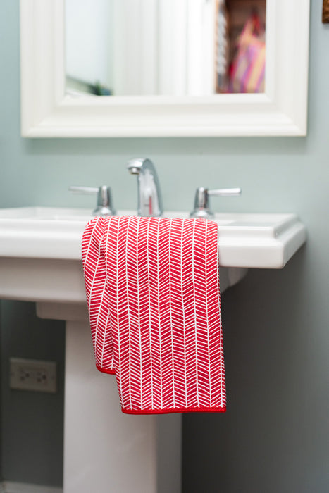 Once Again Home Co. Super Absorbant Anywhere Towel, Branches, Red