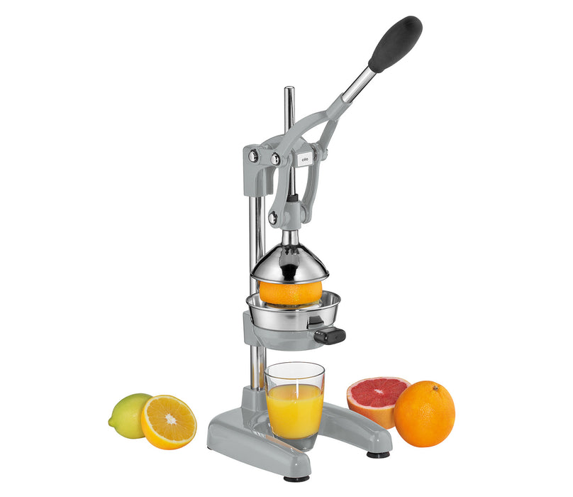 Cilio Amalfi Commercial Grade Manual Citrus Juicer, Extractor, and Juice Press, Cool Gray