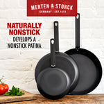 Merten & Storck Black Pre-Seasoned Carbon Steel 8-Inch Fry Pan, Black