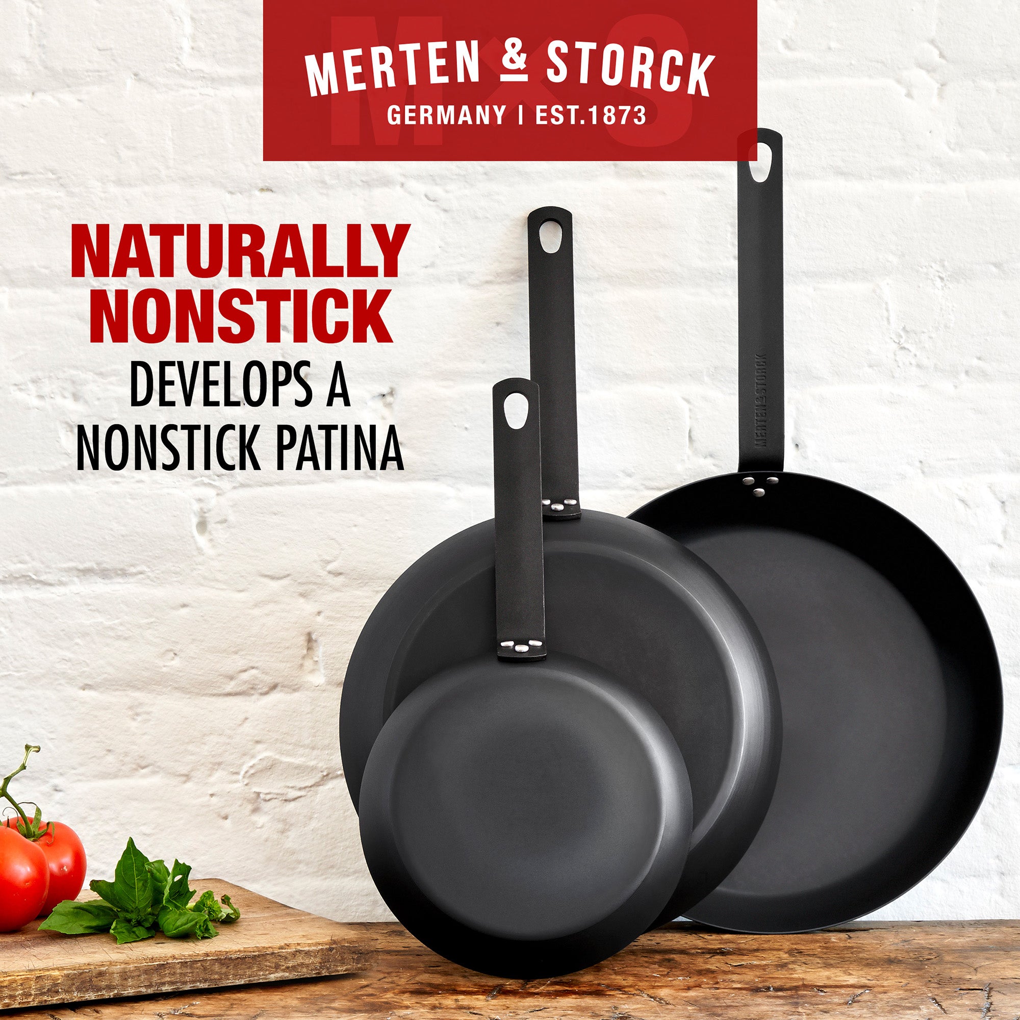Merten & Storck Black Pre-Seasoned Carbon Steel 8-Inch Fry Pan, Black