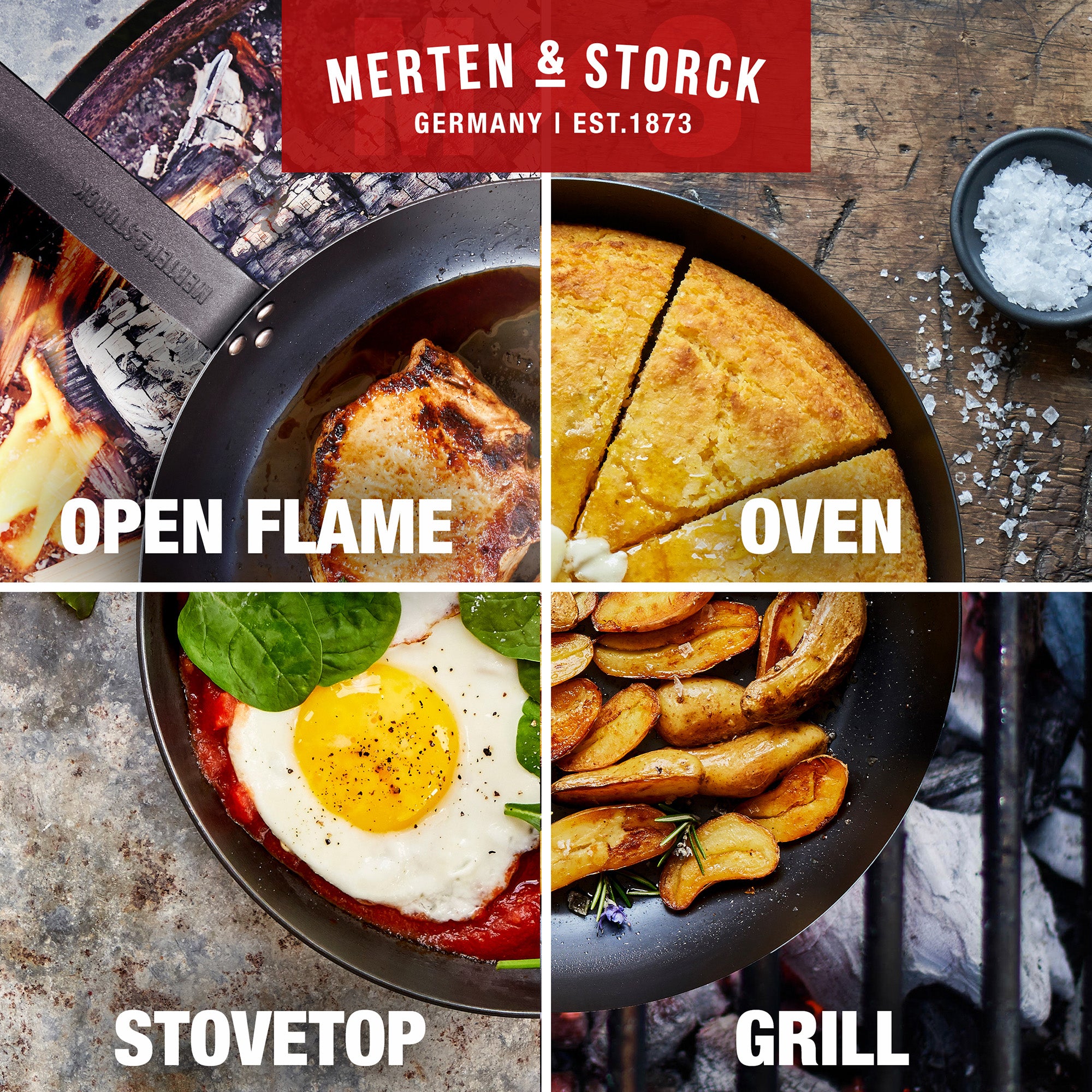 Merten & Storck Black Pre-Seasoned Carbon Steel 8-Inch Fry Pan, Black