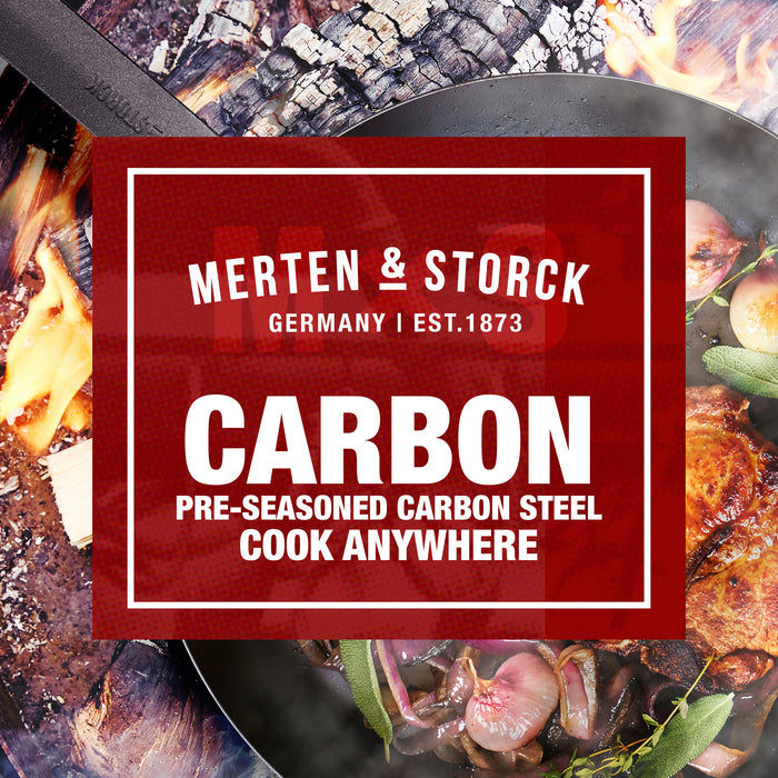 Merten & Storck Pre-Seasoned Carbon Steel Black Frying Pan, 8-Inch