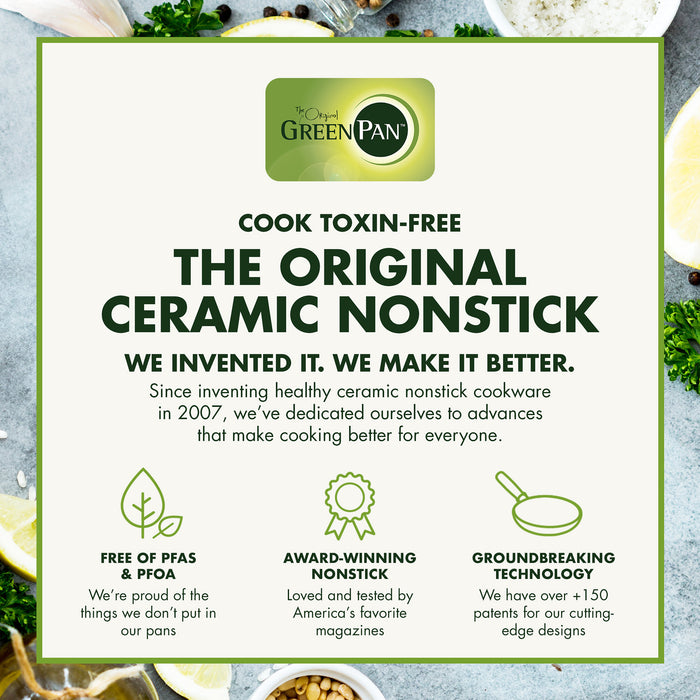 GreenPan 6 QT Slow Cooker with Ceramic Nonstick Pot, Cloud Cream