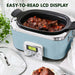 GreenPan 6 QT Slow Cooker with Ceramic Nonstick Pot, Blue Haze