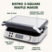 GreenPan Stainless Steel 2-Slice Belgian Waffle Maker w/Ceramic Plates