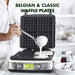 GreenPan Elite 4-Square Belgian Waffle Iron with Ceramic Nonstick Plates, Cloud Cream