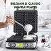 GreenPan Elite 4-Square Belgian Waffle Iron with Ceramic Nonstick Plates, Black