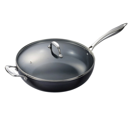 Kyocera Ceramic Coated Nonstick 12.5 Inch Wok With Tempered Glass Lid