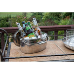 Crafthouse by Fortessa 12" x 5.25" Ice Bucket w/Handle and Drain Tray, Stainless