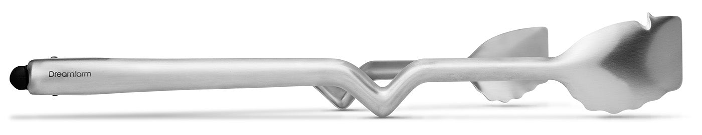 Dreamfarm BBQ Clongs Sit Up Click Lock Tongs, 15-Inch, Stainless Steel