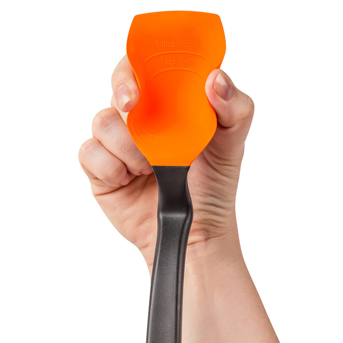 Dreamfarm Supoon Silicone Sit Up Scraping Spoon with Measuring Lines, Orange