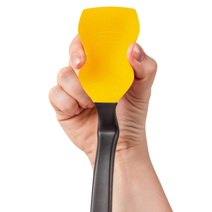Dreamfarm Supoon Silicone Sit Up Scraping Spoon with Measuring Lines, Yellow