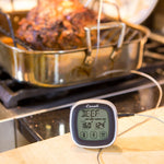 Escali DHR1-B Touch Screen Stainless Steel Probe Thermometer and Timer, Black