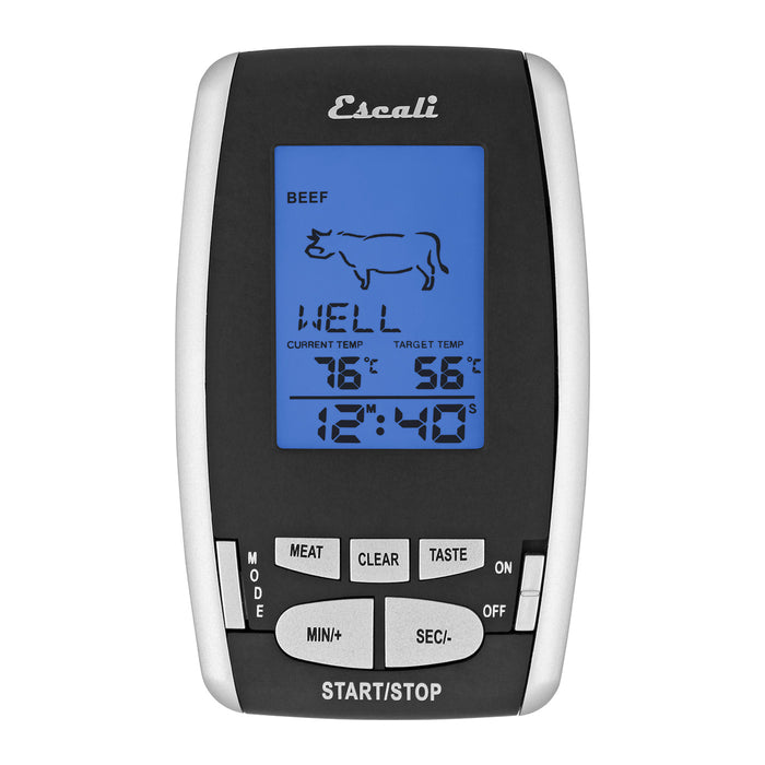 Escali Wireless BBQ Thermometer and Timer, 200 Foot Range, Black