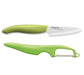 Kyocera Revolution Ceramic 3 Inch Paring Knife & Straight Peeler Set, Green
