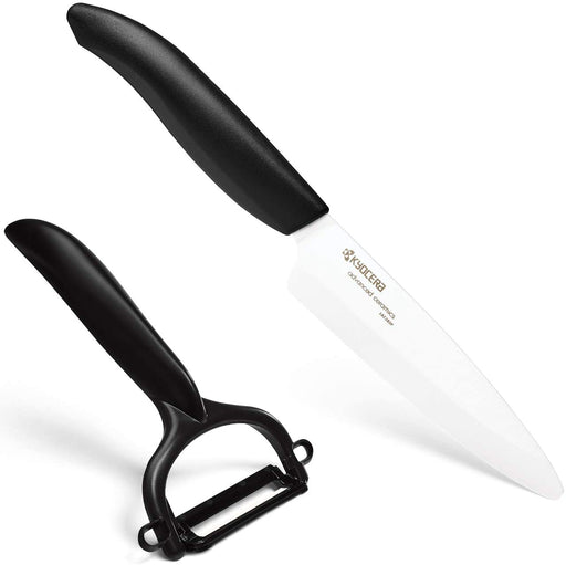 Kyocera Revolution Series 4-1/2-Inch Utility Knife and Y-Peeler Gift Set, Black