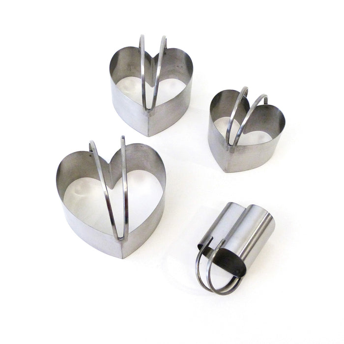RSVP Endurance Stainless Steel Heart Shape Biscuit Cutters, set of 4