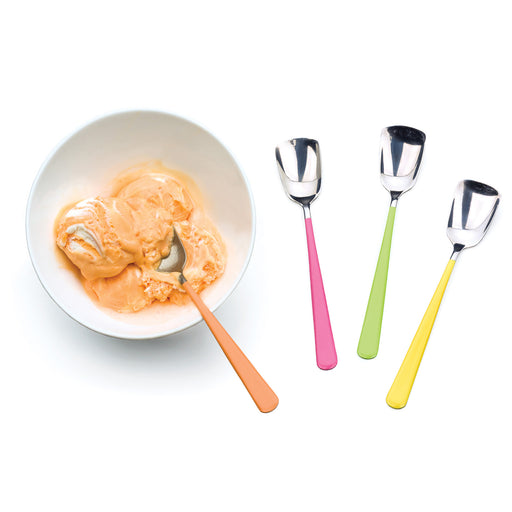 RSVP Endurance Stainless Steel Ice Cream Spoons, Set of 4, Assorted colors