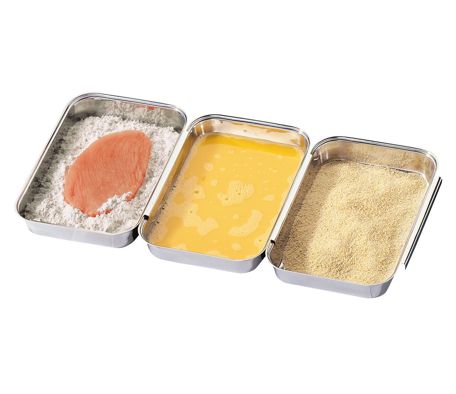 Brooding Pan Kuchenprofi 3 Piece No Mess Breading Pan Set, Stainless Steel ...