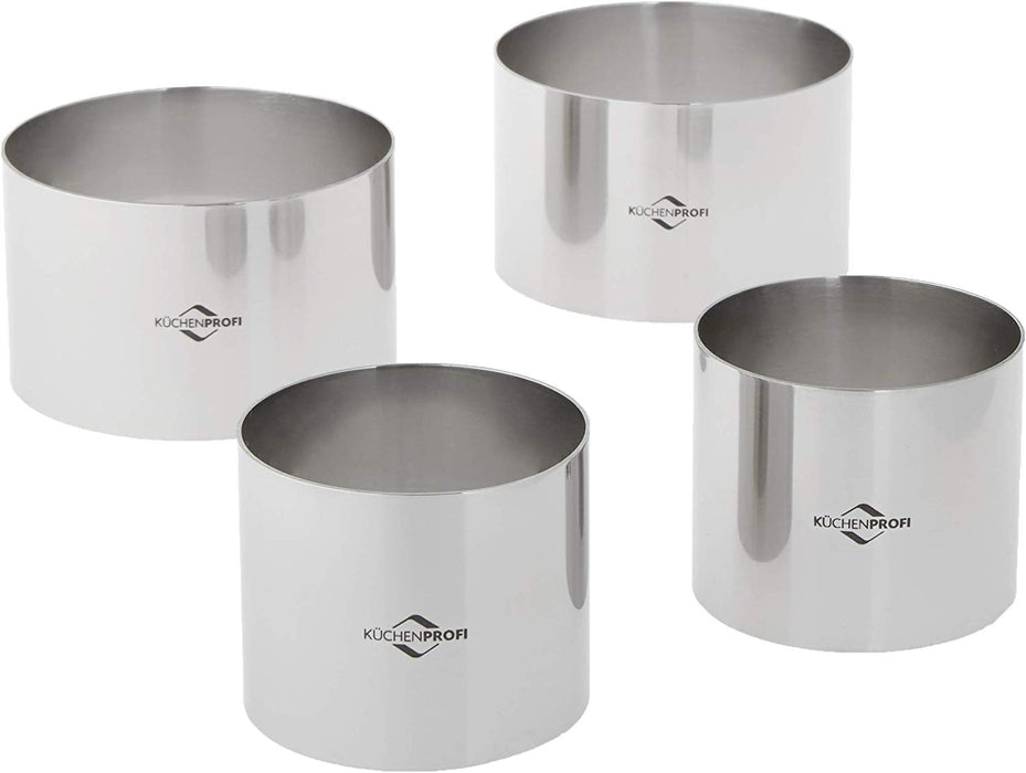 Kuchenprofi Cooking Ring Molds, 4 Piece Set, 2.5-Inch & 3-Inch, Stainless
