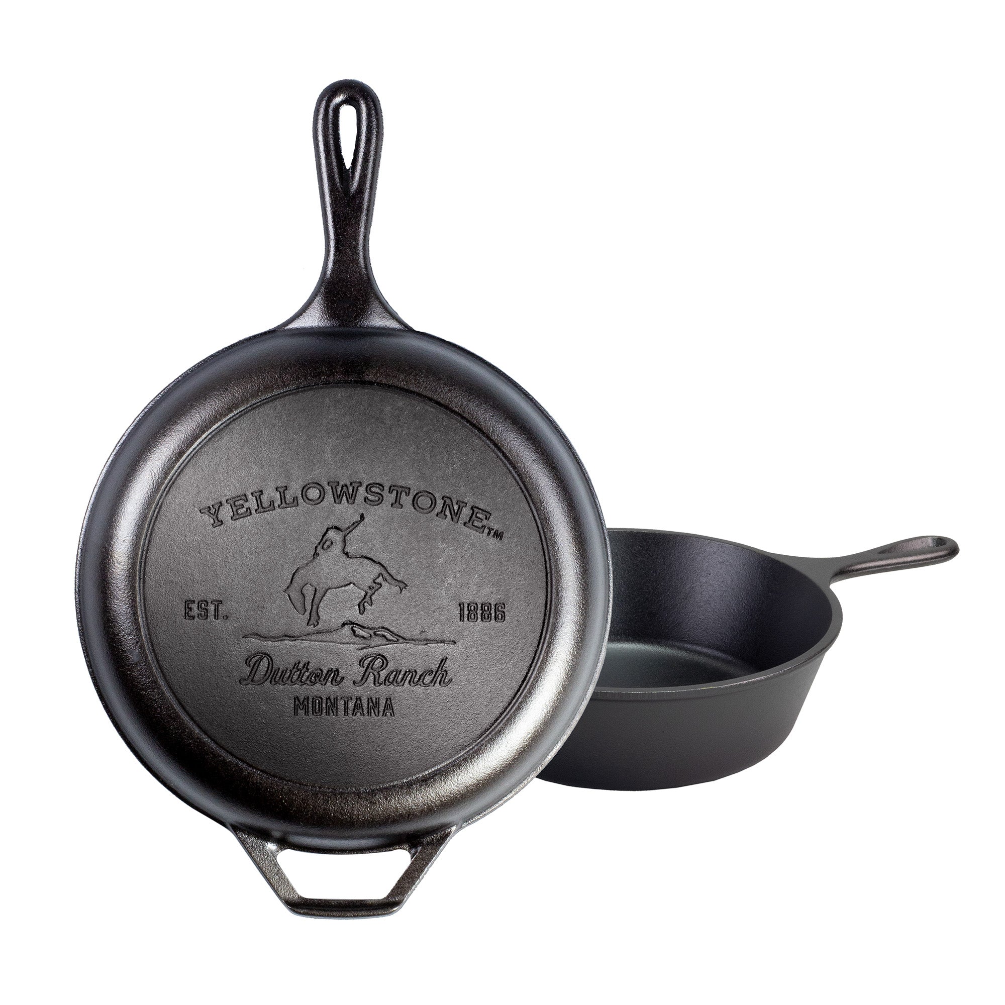 Lodge Yellowstone 3.2 Quart Cast Iron Bucking Bronco Combo Cooker, 10.25 Inch Diameter