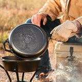 Lodge Yellowstone 3.2 Quart Cast Iron Bucking Bronco Combo Cooker, 10.25 Inch Diameter