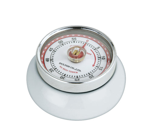 Zassenhaus Magnetic Retro 60 Minute Kitchen Timer, 2.75-Inch, White
