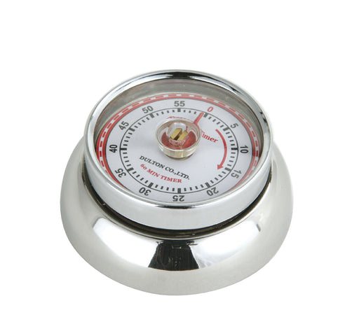 Zassenhaus Magnetic Retro 60 Minute Kitchen Timer, 2.75-Inch, Chrome