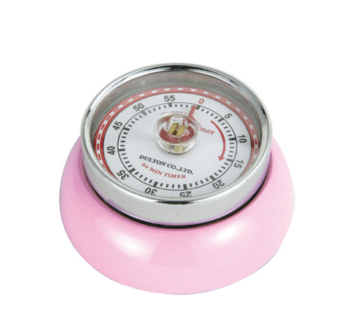 Zassenhaus Magnetic Retro 60 Minute Kitchen Timer, 2.75-Inch, Pink