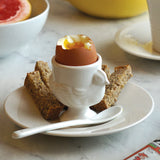 RSVP Porcelain Egg Cups & Spoons Set of 4