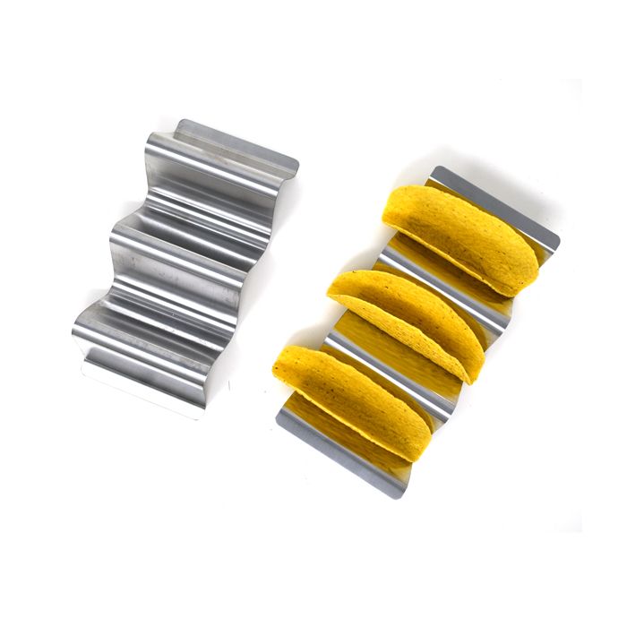 Norpro Stainless Steel Taco Rack, Holds 3 Tacos Each, Set of 2